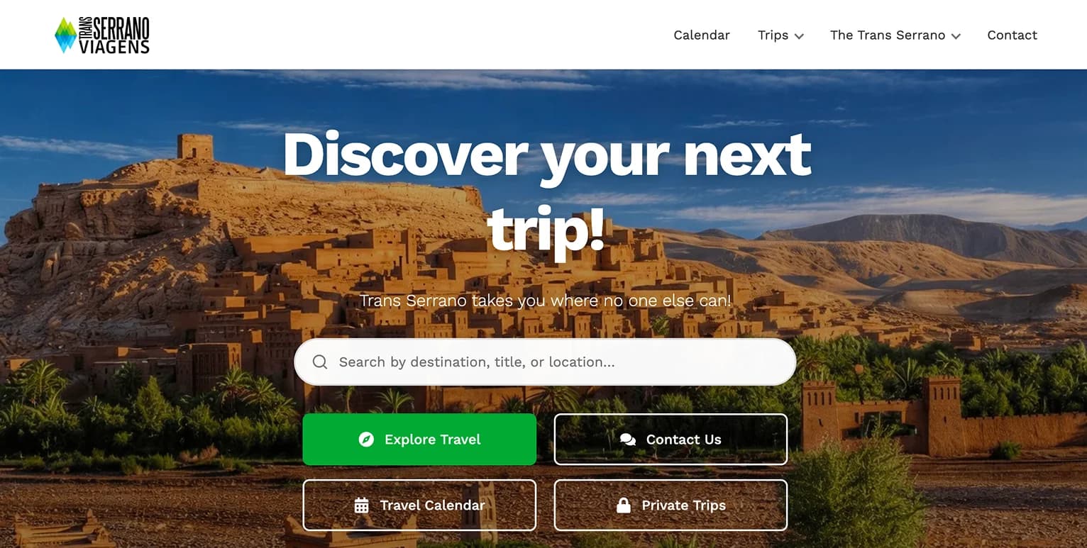 Transserrano Viagens — interface