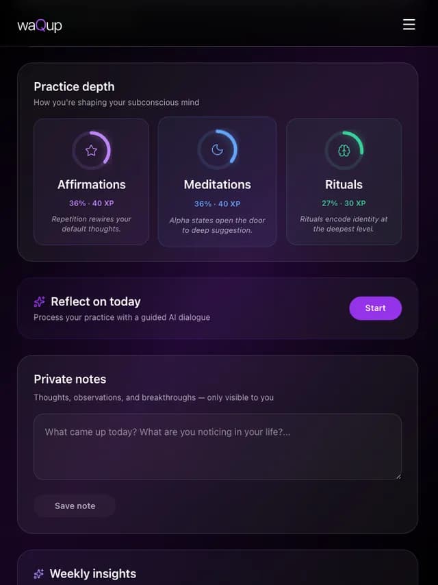 waQup — practice depth